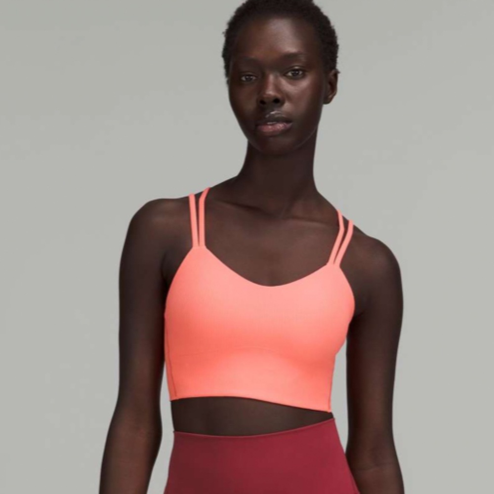 Lululemon Like a Cloud Longline Bra Size 6 Light Support Raspberry Cream